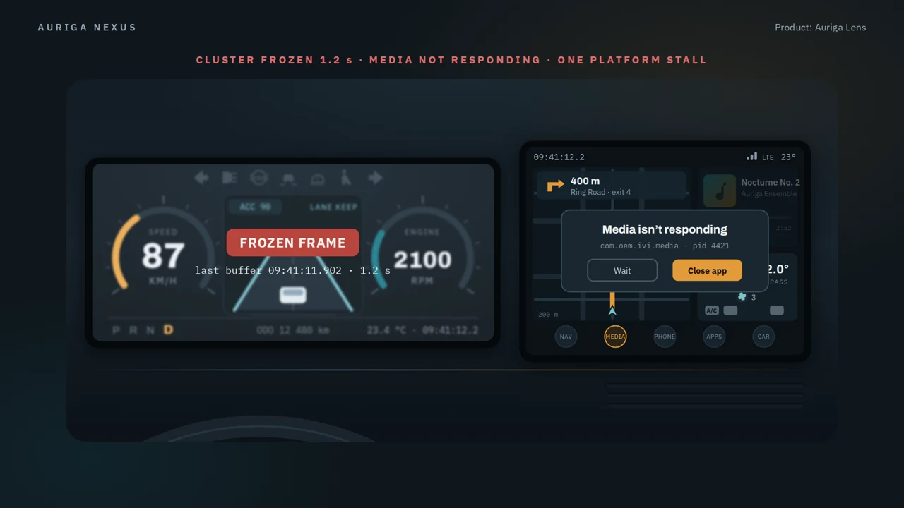 Preview of cockpit & infotainment in Auriga Lens